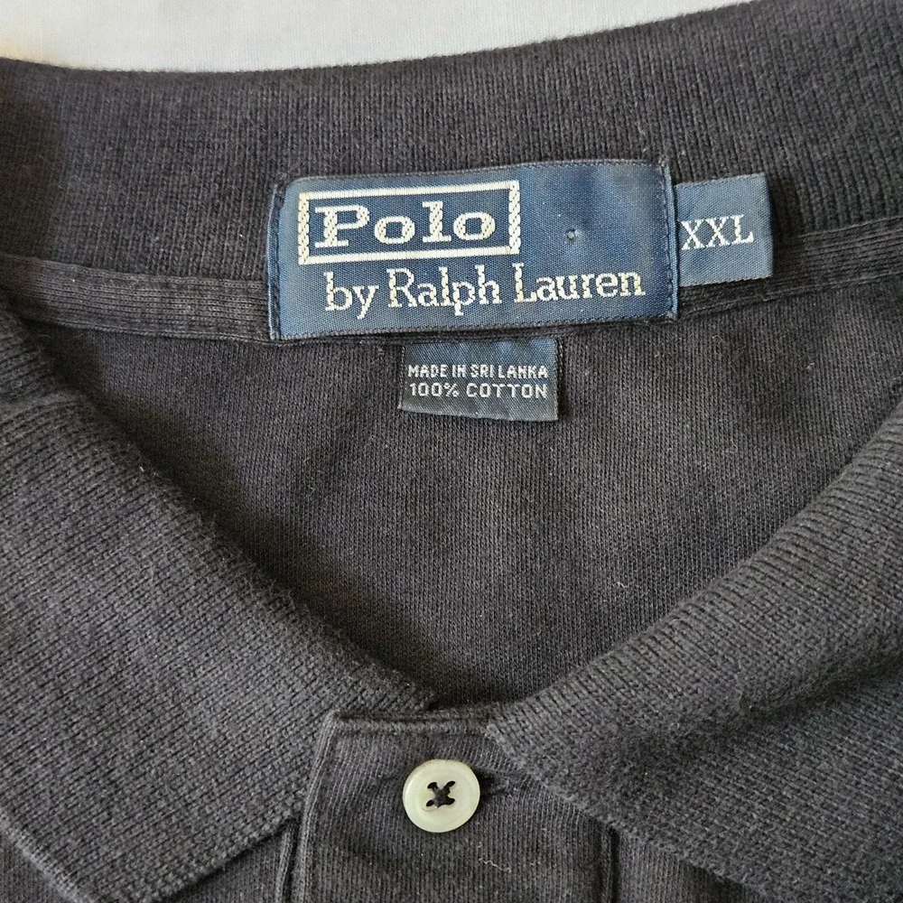 Polo Ralph Lauren Polo Shirt Men XXL Black Cotton Performance Preppy Short Sleev